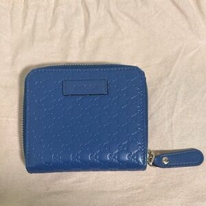 Gucci Royal Blue Embossed Wallet